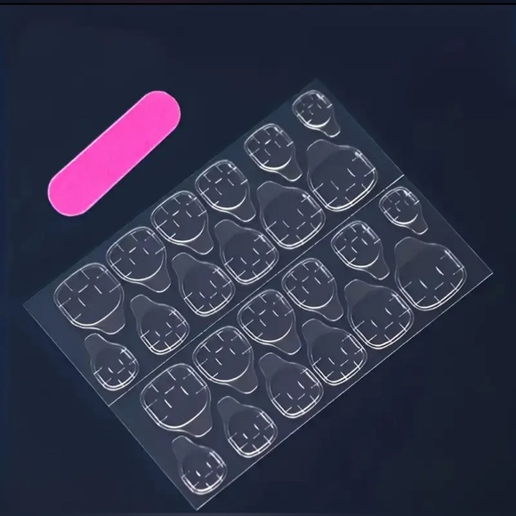 Floral Sky Blue & Cream 3D Press-On Nails reusable medium length 10 pc handmade - Picture 8 of 9